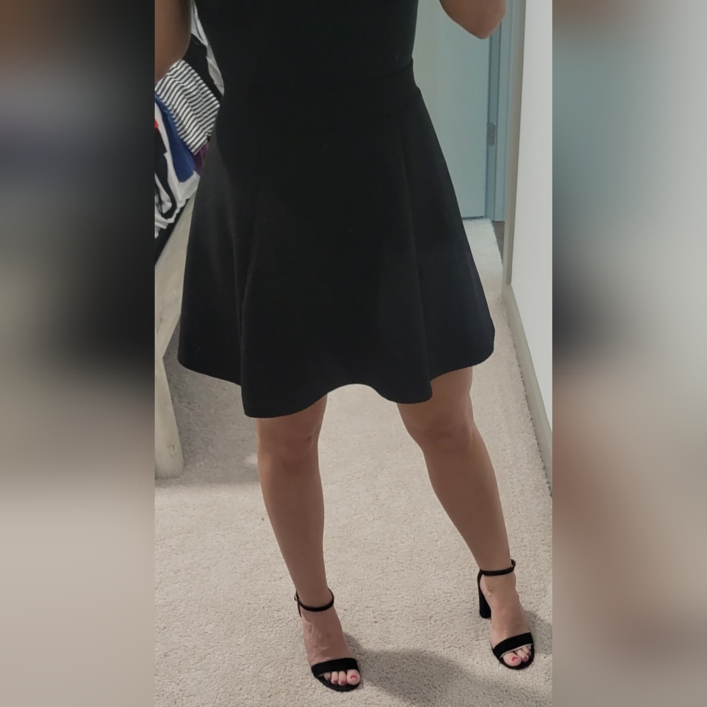 Divided Pleated flare stetchy skirt